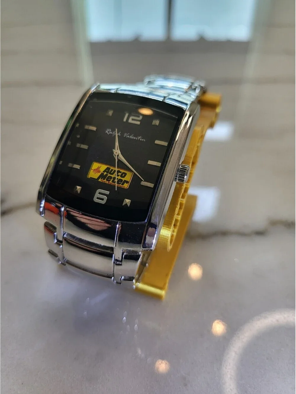 Men's Quartz Tank Watch Working New Battery Automobilia 35mm Auto Meter Working